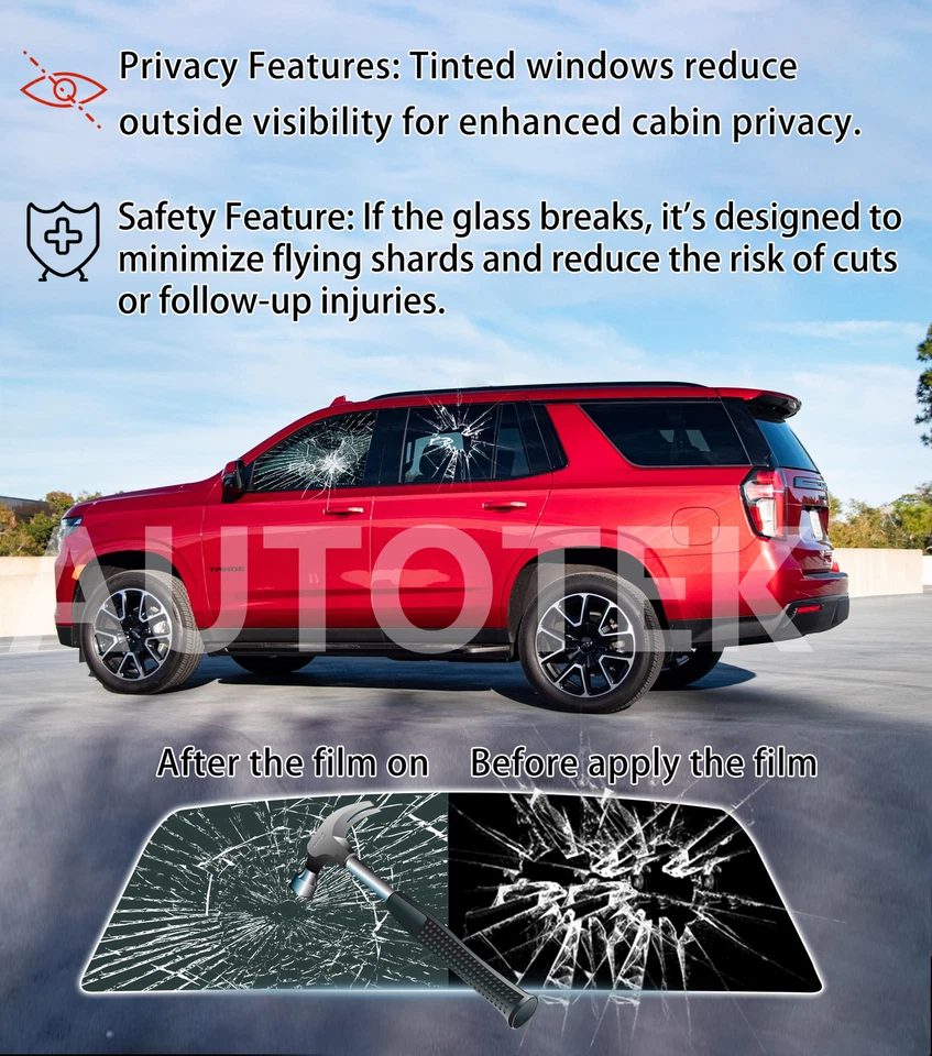 PreCut Film Front Two Door Windows Any Tint Shade % For GMC Envoy 2002-2009 - Image 2 of 4