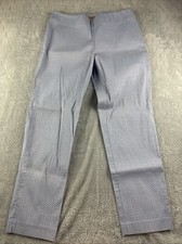 Michael Kors Blue/White Small Checked Side Zip Casual Pants Women's Size 8