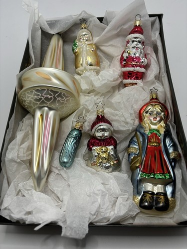 Antique BLOWN GLASS CHRISTMAS ORNAMENTS Some Are Germany. - Picture 2 of 8