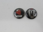 Green Day Lot of 2 Pinback Buttons American Rock Band Heart Grenade Animal Trap