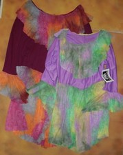 NWT 3/4 Sleeve Praise Top Tiedye Ruffle 2 colors Womens szs Tunic Liturgical