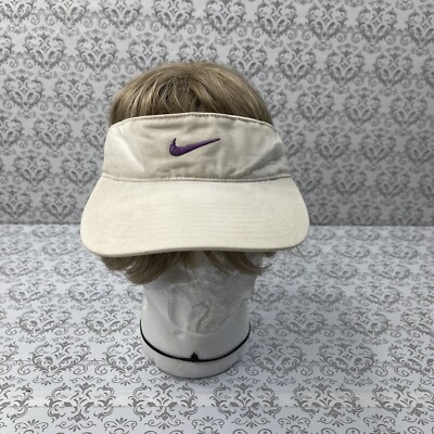 Vintage Nike White Athletic Golf Visor Hat One Size Adjustable Just Do it Sport