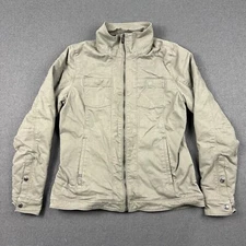 Kuhl Jacket Womens Small Flannel Lined Canvas Generatr Green Military Full Zip