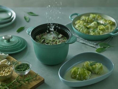 Le Creuset Cocotte Every 20 Sage Rice Pot 20cm 2.8L Cast Iron Silver knob JP NEW - Picture 5 of 19