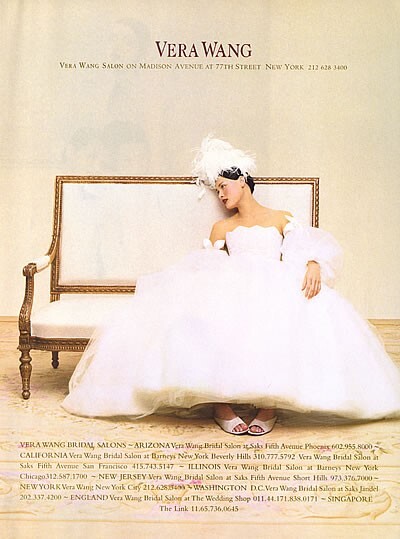 1999 wedding dresses Vera Wang brides bridal fashion 3-page MAGAZINE AD Staud Calluna Blue Dress 7-10-25 Barbie doll is ready Color:CHAMPAGNE NUDE Mugler 1999