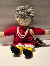 Forum Novelties GRANDMA CLOWN DOLL pearls w/ PURSE AND GLASSES Stuffed Plush TOY