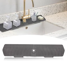 30 Inch Sink Splash Guard Longer Silicone Mat for Kitchen Bathroom Faucet Drip