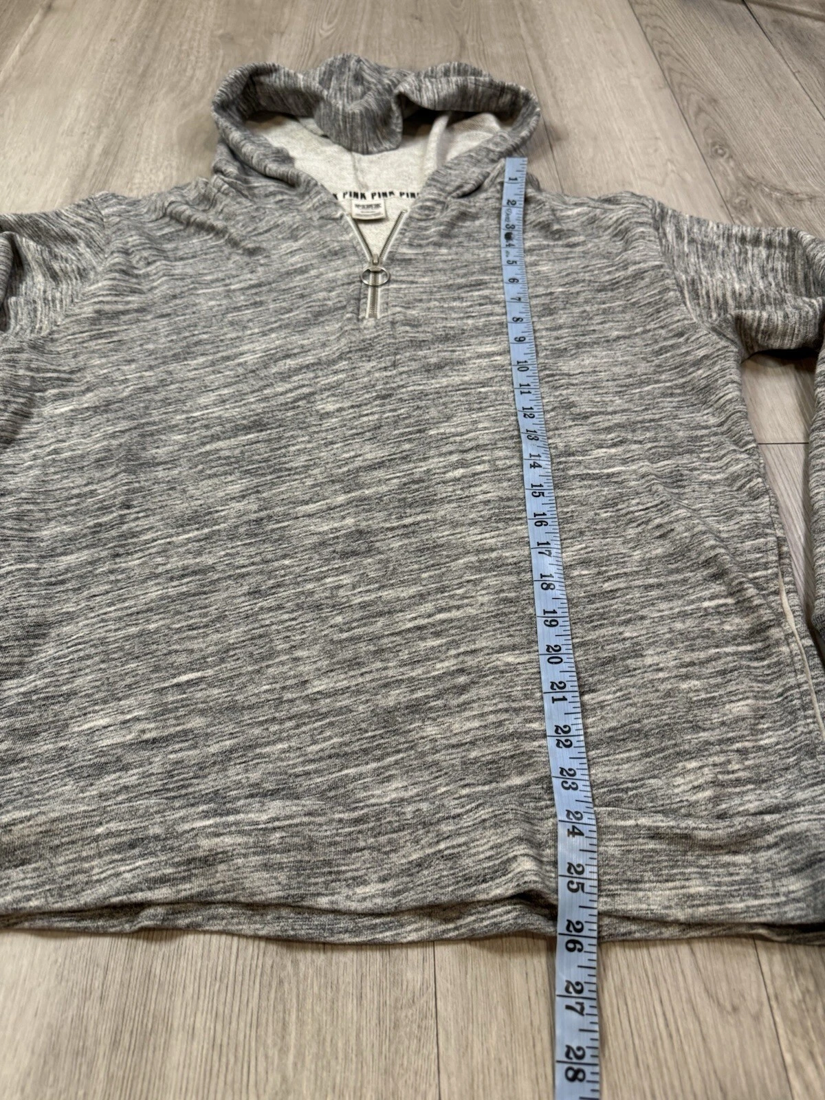 UNDERCOVER Felpa con cappuccio oversize Victorias Secret ROSA grigia con tasche taglia media