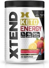 Xtend Keto Energy - Keto & BCAA - 20 Servings - Fruit Punch *FULL OPEN CAN SALE*