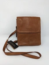 American Leather Co. Kansas Smooth Brandy Genuine Leather Crossbody Bag NWT