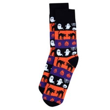 Men's Halloween Socks Ghosts Pumpkins Spider Web Cats Mens Crew Socks Mens Gift