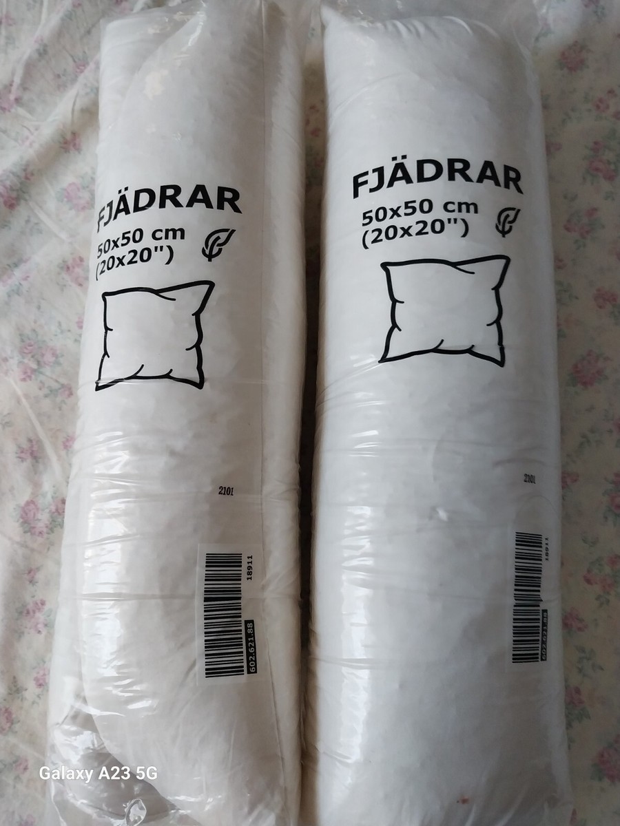 IKEA FJADRAR Inner Cushion Duck Feathers Insert Pillow 20 x 20 Lot of 2 NEW