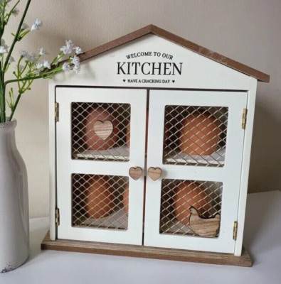Holz Eierhaus Halter Wohnkultur Küche Aufbewahrung Regal Display 2 Ebenen hält 6
