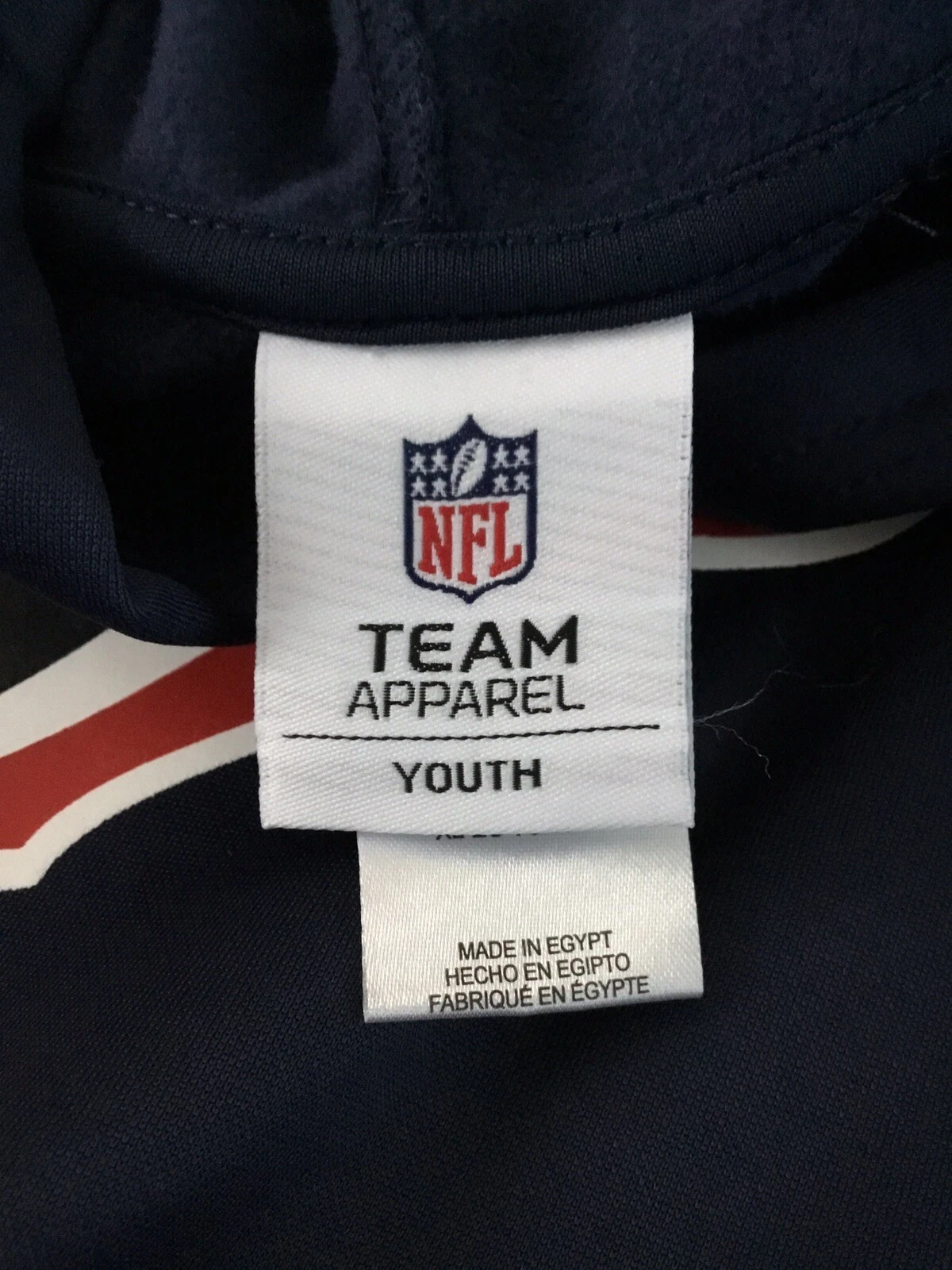 VETEMENTS Felpa con cappuccio Houston Texans NFL Team Apparel ragazzo XL 16 18 blu navy logo felpa