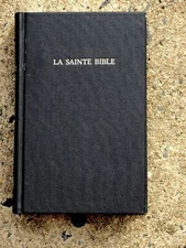 French Bible, La Sainte Bible - Segond 1910 Black Hardcover, Handheld Red Letter