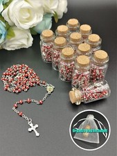 Collar Rosario EE. UU. 12 piezas en Botella de Deseos con Bolsa de Organza para Souvenirs de Boda