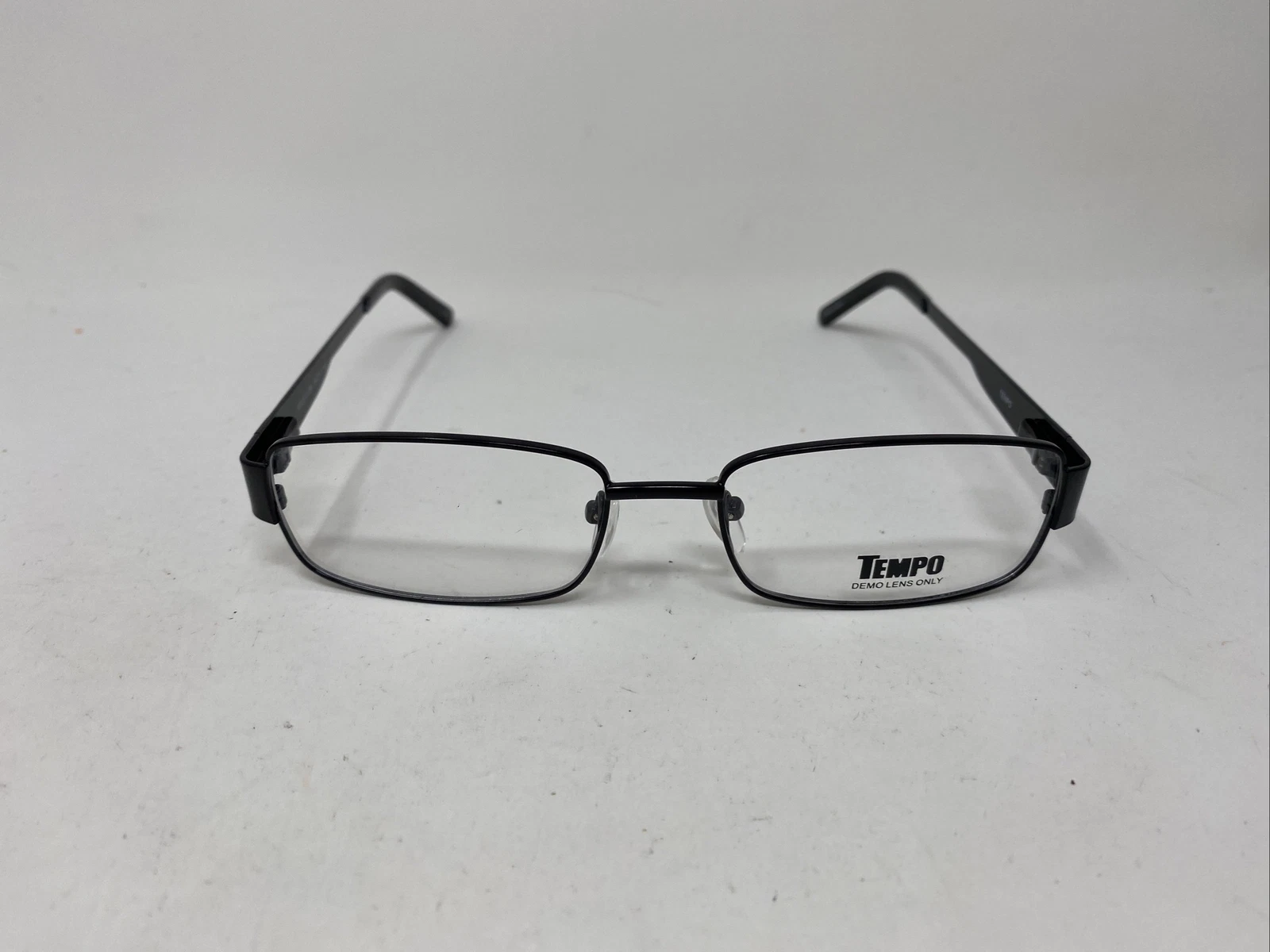 TEMPO EYEGLASSES MM 2011 1545 BLACK BLUE 54 17 145 FLEX HINGE METAL FRAME AQ94