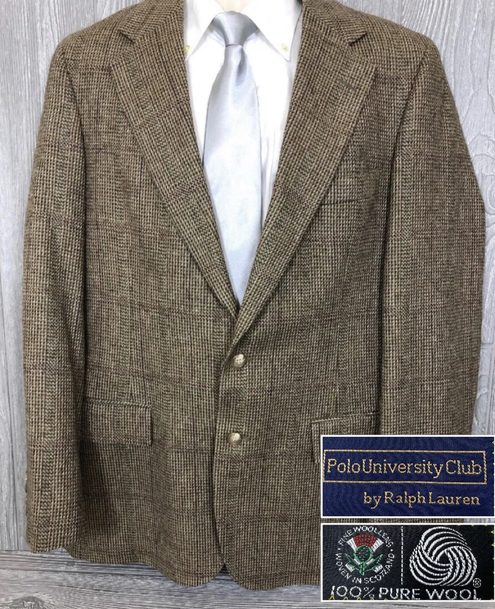 Polo University Club Ralph Lauren Tweed Wool Sport Coat 40-42R FLAWS (t10)