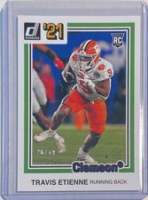 TRAVIS ETIENNE 2021 CHRONICLES DONRUSS DRAFT PICKS '21 PURPLE ROOKIE RC #D 26/49