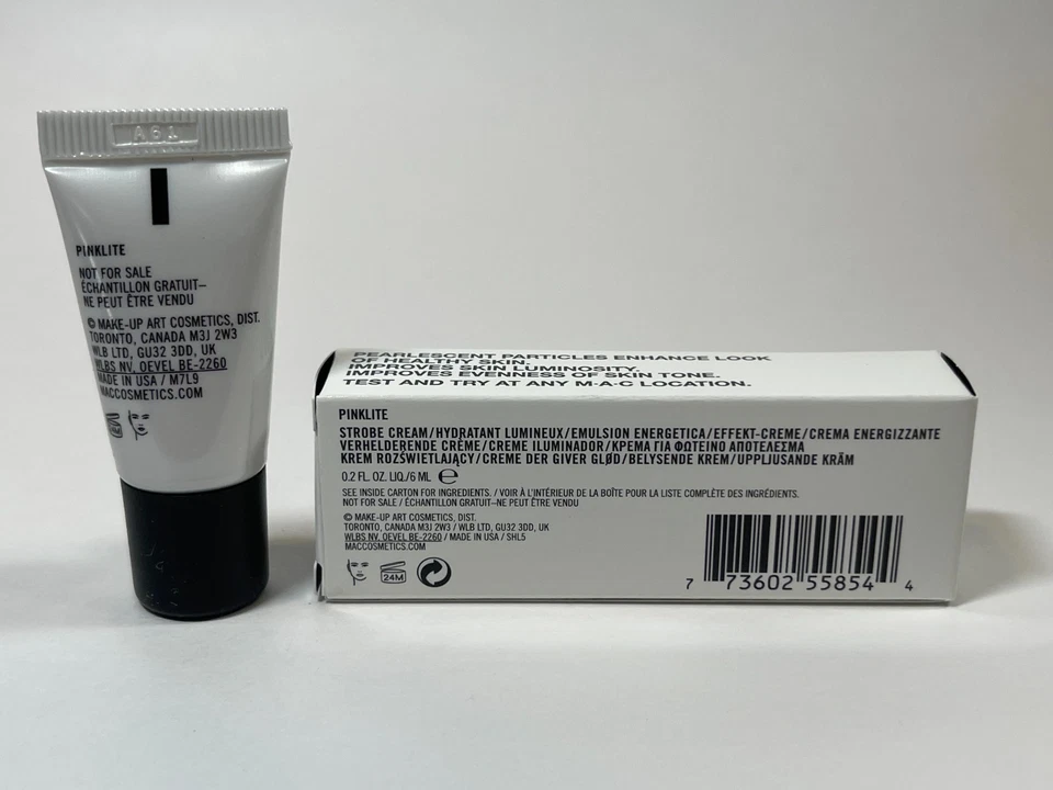 Mac Strobe Cream Hydratant Lumineux Pinklite Travel Size 0.2 fl oz | 6 ml New - Image 2 of 2