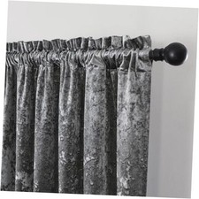 Crushed Velvet Curtains with Rod Pocket 52"W x 108"L Pack of 2 Grey
