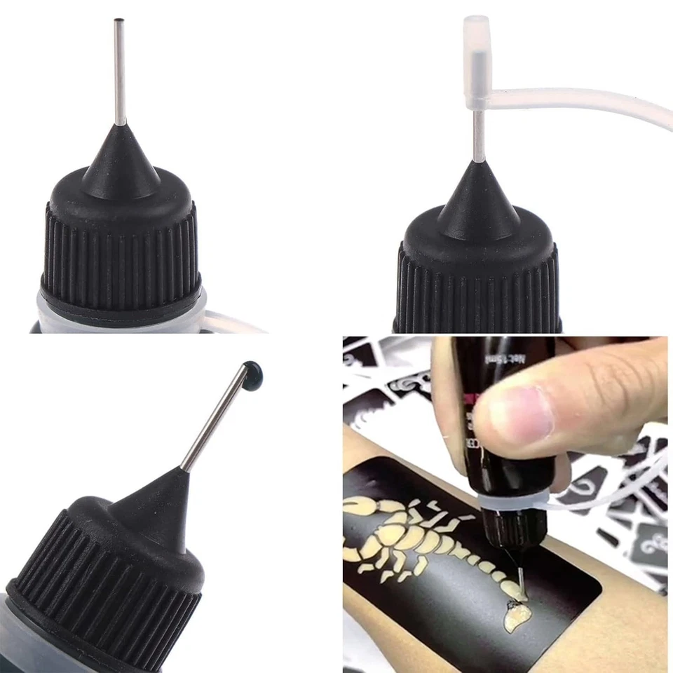 Kit de tatuaje de henna tinta de gel impermeable 78 plantillas gratuitas hágalo usted mismo tatuajes pecas mujeres Foto 3 de 4