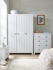 Atlanta 3 Piece Kids Bedroom Set White Wardrobe 4+2 Drawer Chests