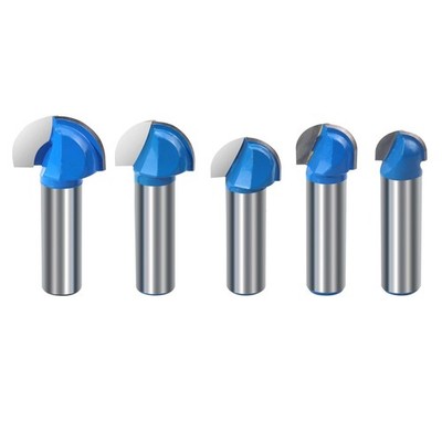 Core Box Router Bit Set Double Flute Round Nose Router Bit Woodworking Tool R...