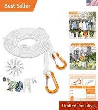 Portable Clothesline for Travel, Windproof Clothing line with Hang Hole, Outd...