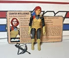 GI Joe Scarlett 1982 v1 *COMPLETE w/File Card, Near Mint!* Straight Arm Vintage
