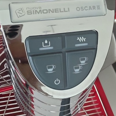 Nuova Simonelli Oscar II Espresso Machine Red Stainless Steel Analog Steam Wand