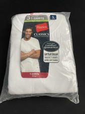 Hanes 2010 Authentic Men 3 Pack Tagless T-Shirt White Size Large Cool Comfort