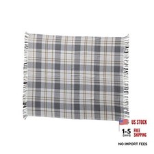 Plaid Brushed Cotton Flannel Throw with Fringe, Multicolor