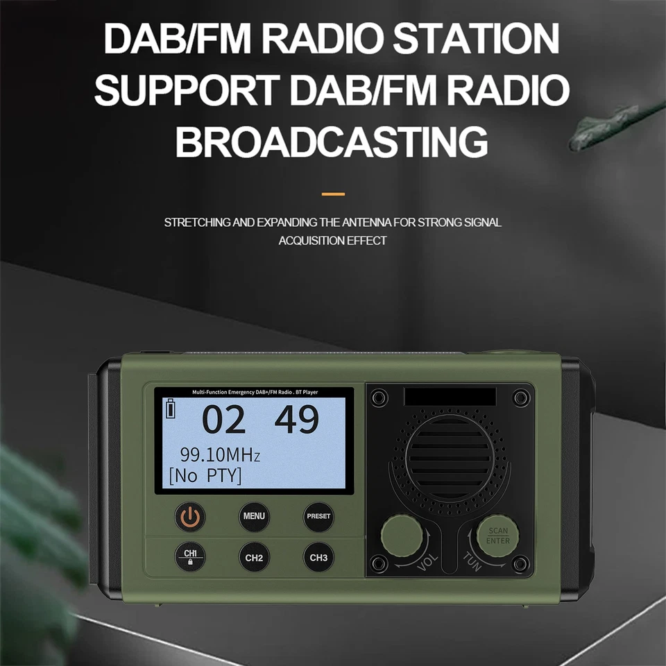 Portable DAB+/FM Radio Multi-Functional Emergency Radio BT Speaker -A B - Image 4 of 4