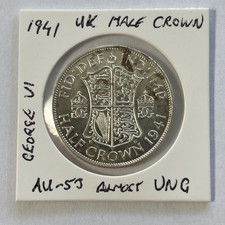1941  UK Half Crown Silver Coin
