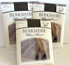 3 Berkshire Ultra Sheers Pantyhose Sandalfoot Off Black Size 1 Style 4408