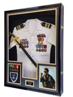 Military Uniform Display Case Extra Deep Double Portrait Army Shadow Box Cabinet