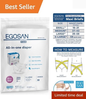 Incontinence Protection: Maxi Diapers with Adjustable Tabs, 2 Count X-Large