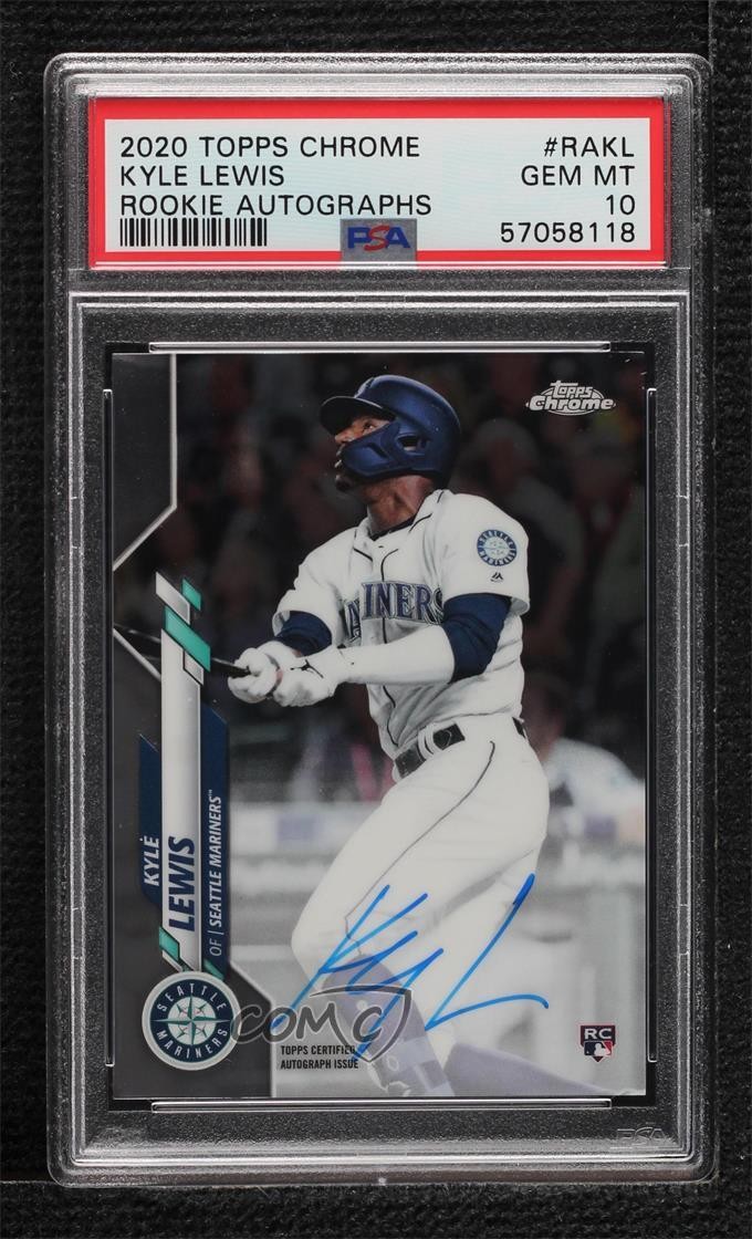 2020 Topps Chrome Rookie Kyle Lewis #RA-KL PSA 10 GEM MT Auto 02wb