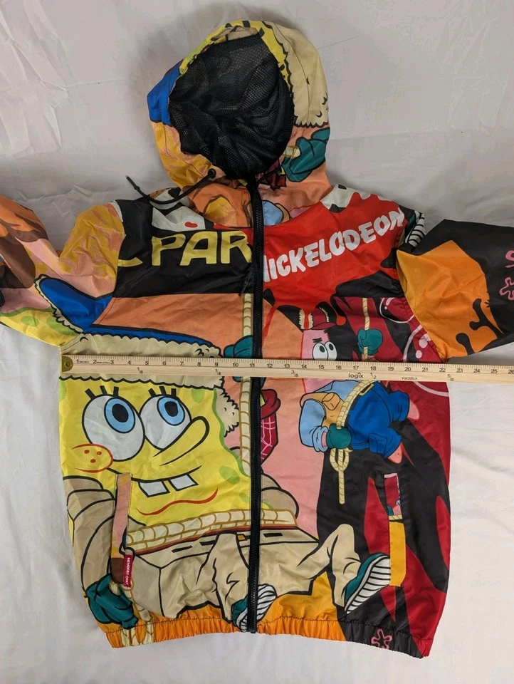 Members Only Nickelodeon Bob Esponja Pantalones Cuadrados Chaqueta Para Hombre Mediana Con Capucha Foto 2 de 4