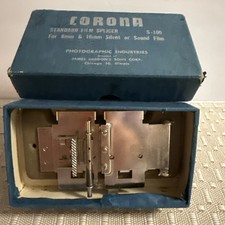Vintage Corona S-100Film Splicer 8-16mm Silent Or Sound Film Stainless Steel