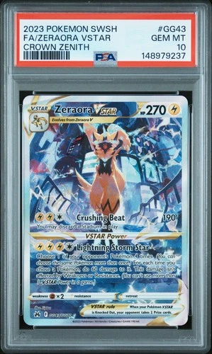 Zeraora Vstar GG43 Pokemon Sword And Shield Crown Zenith PSA 10