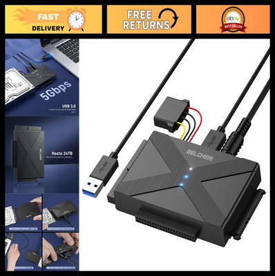 USB 3.0 IDE SATA Adapter for 2.5'' & 3.5'' HDD SSD, External Hard Drive Converter