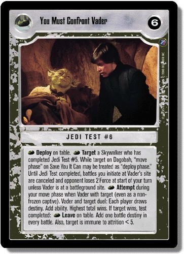 You Must Confront Vader Moderately Played SWCCG: Death Star II