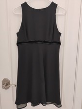 Donna Ricco NY Little Black Dress Empire Waist Sleeveless Size 8 Petite