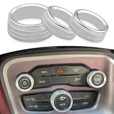 AC Climate Control Knob Cover Auto Volume Tune Switch CD Button Trim Silver