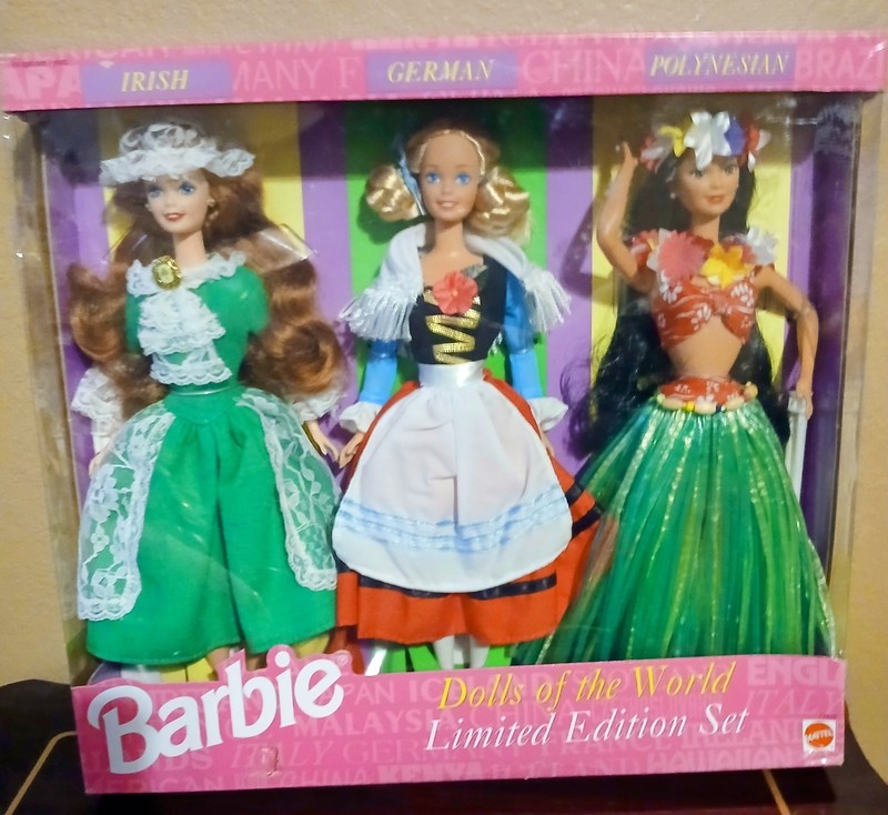 Vintage Barbie Dolls of the World Irish German Polynesian Lot of 3 NRFB1994 Read