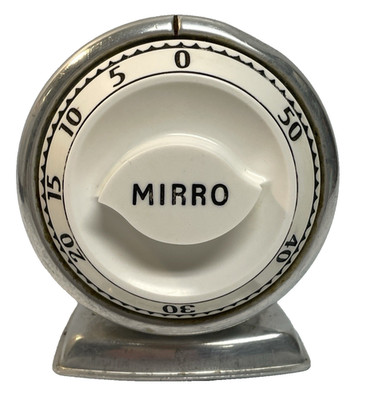 Vtg 50's MCM Mirro Shaw Lux Aluminum Silver 60 Second Timer Tested Works USA