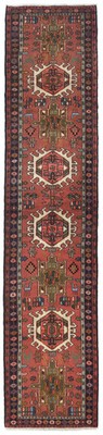 2'8 X 12'1 ft Vintage Hand-Knotted Oriental Runner Rug Tribal Hallway Carpet