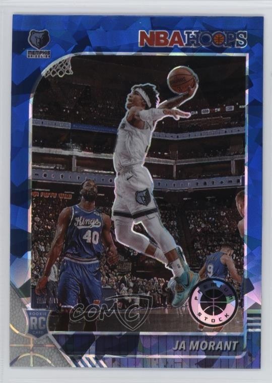 2019-20 NBA Hoops Premium Stock Blue Cracked Ice Prizm Ja Morant Rookie RC 1bi0